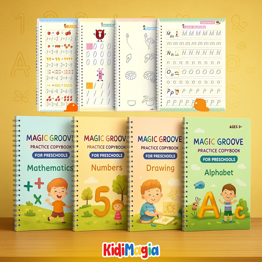 KidiMagia™ Libros Mágicos para Aprender a Escribir, Dibujar y Contar (3-8 años)