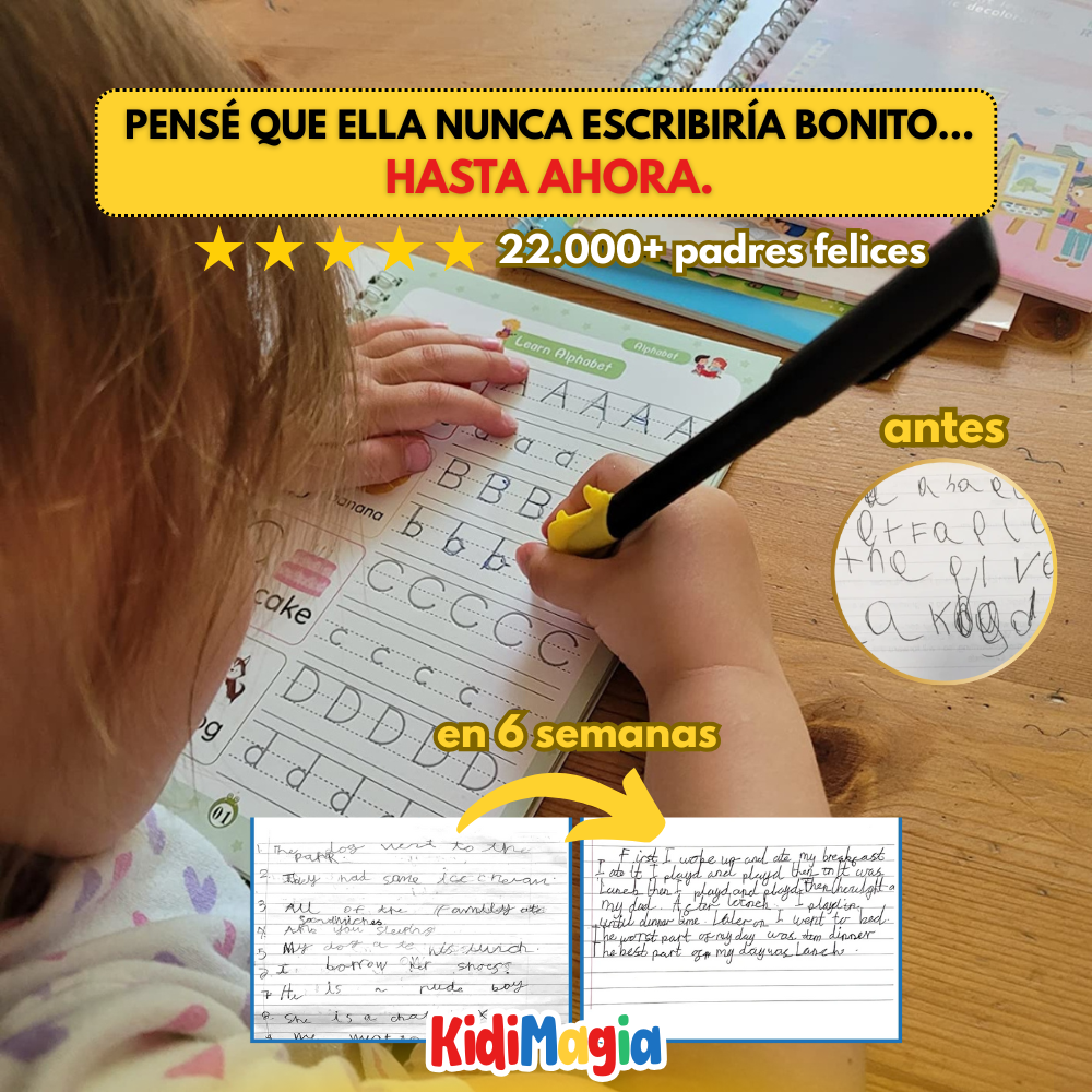 KidiMagia™ Libros Mágicos para Aprender a Escribir, Dibujar y Contar (3-8 años)